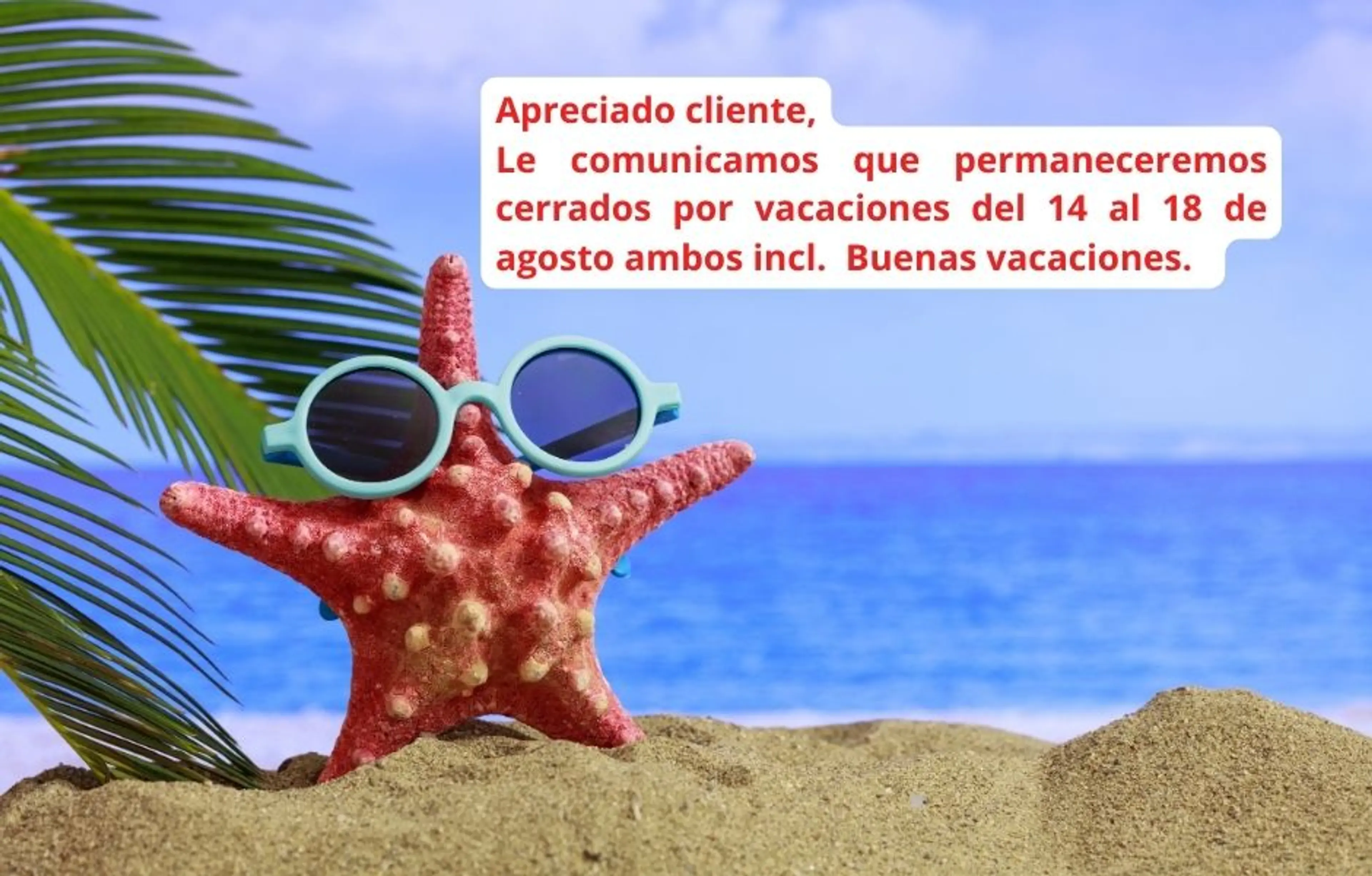 Mensaje vacaciones