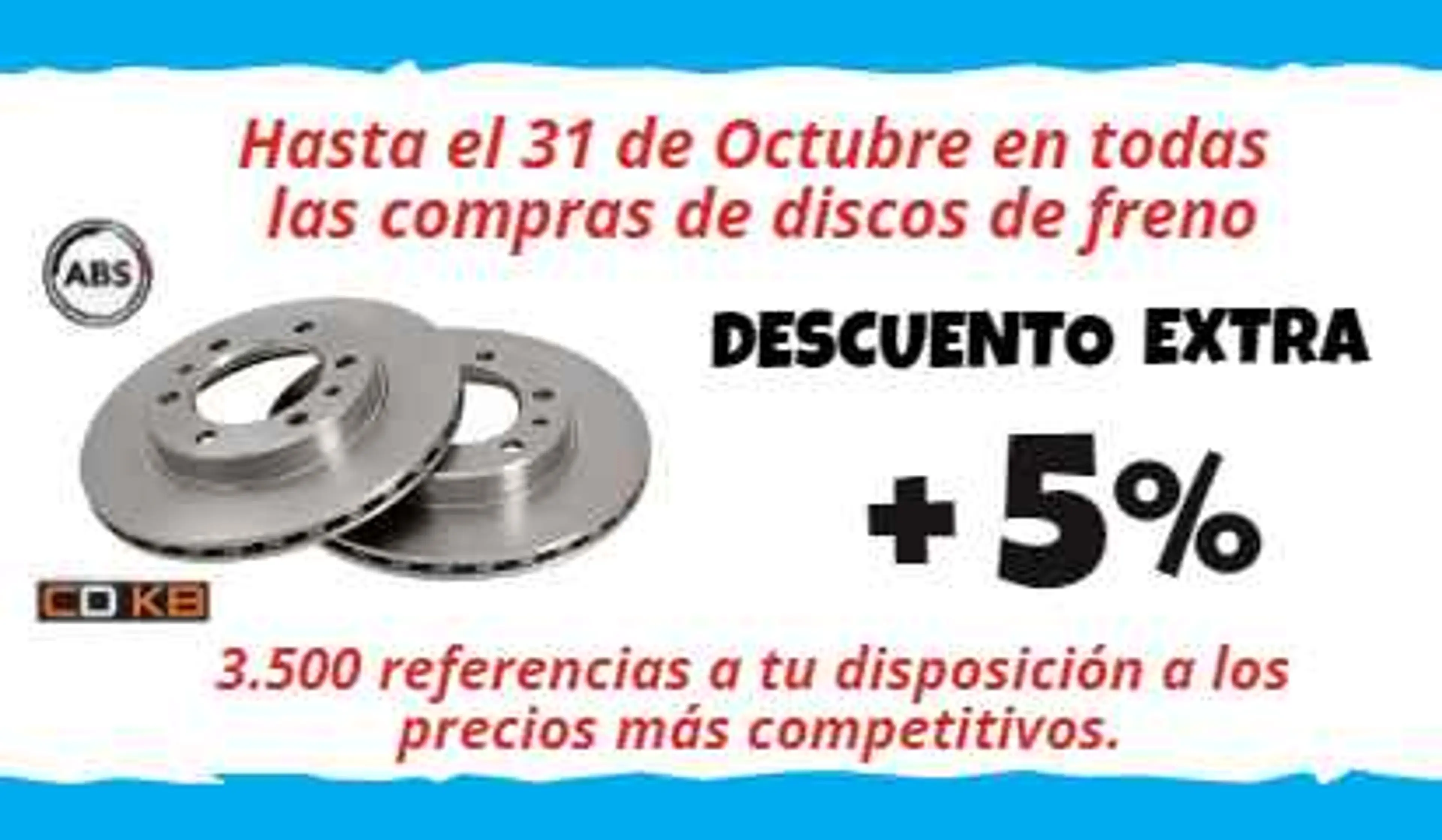Descuento extra discos de frenos
