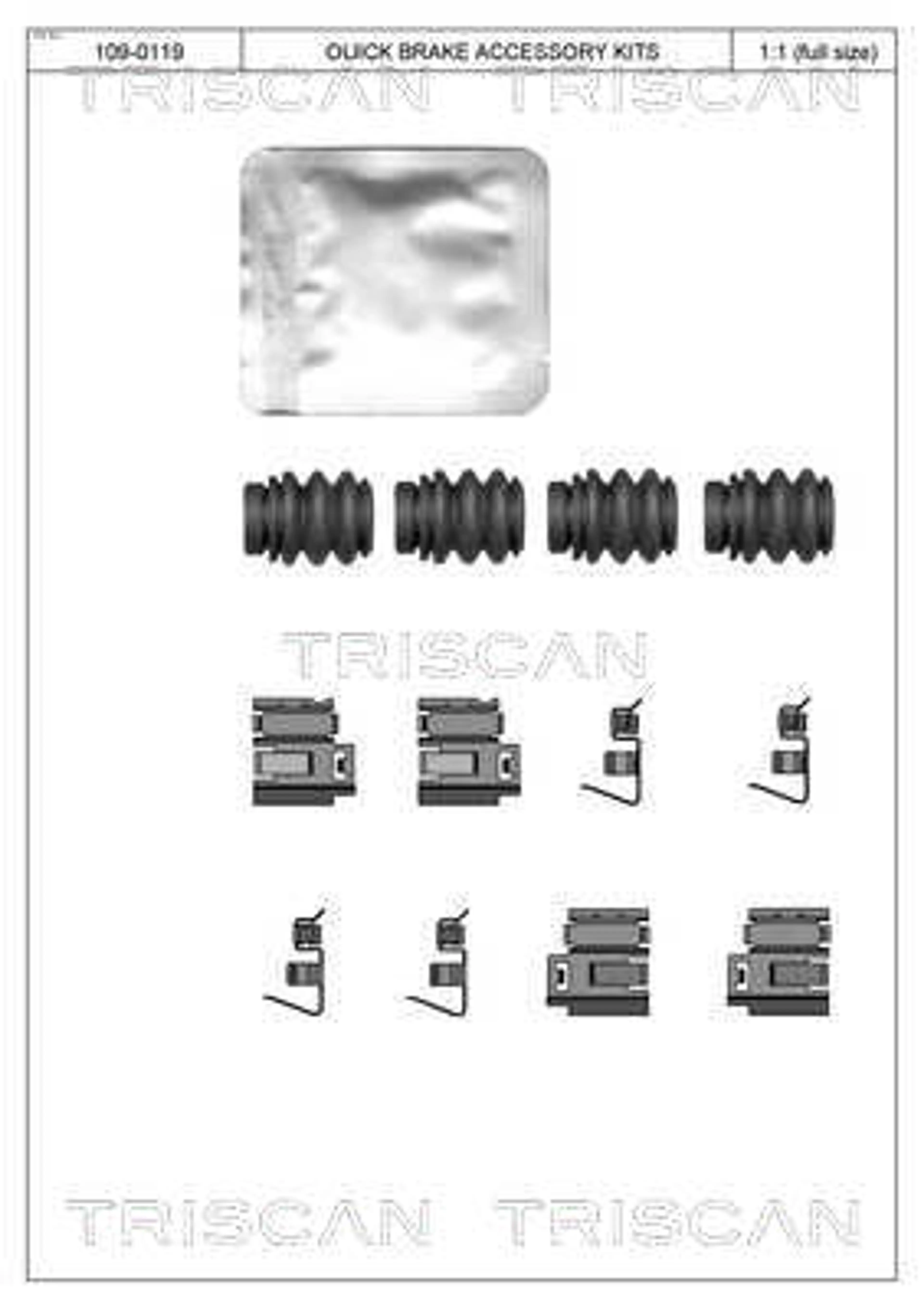 KIT DE ACCESORIOS, PASTILLAS DE FRE