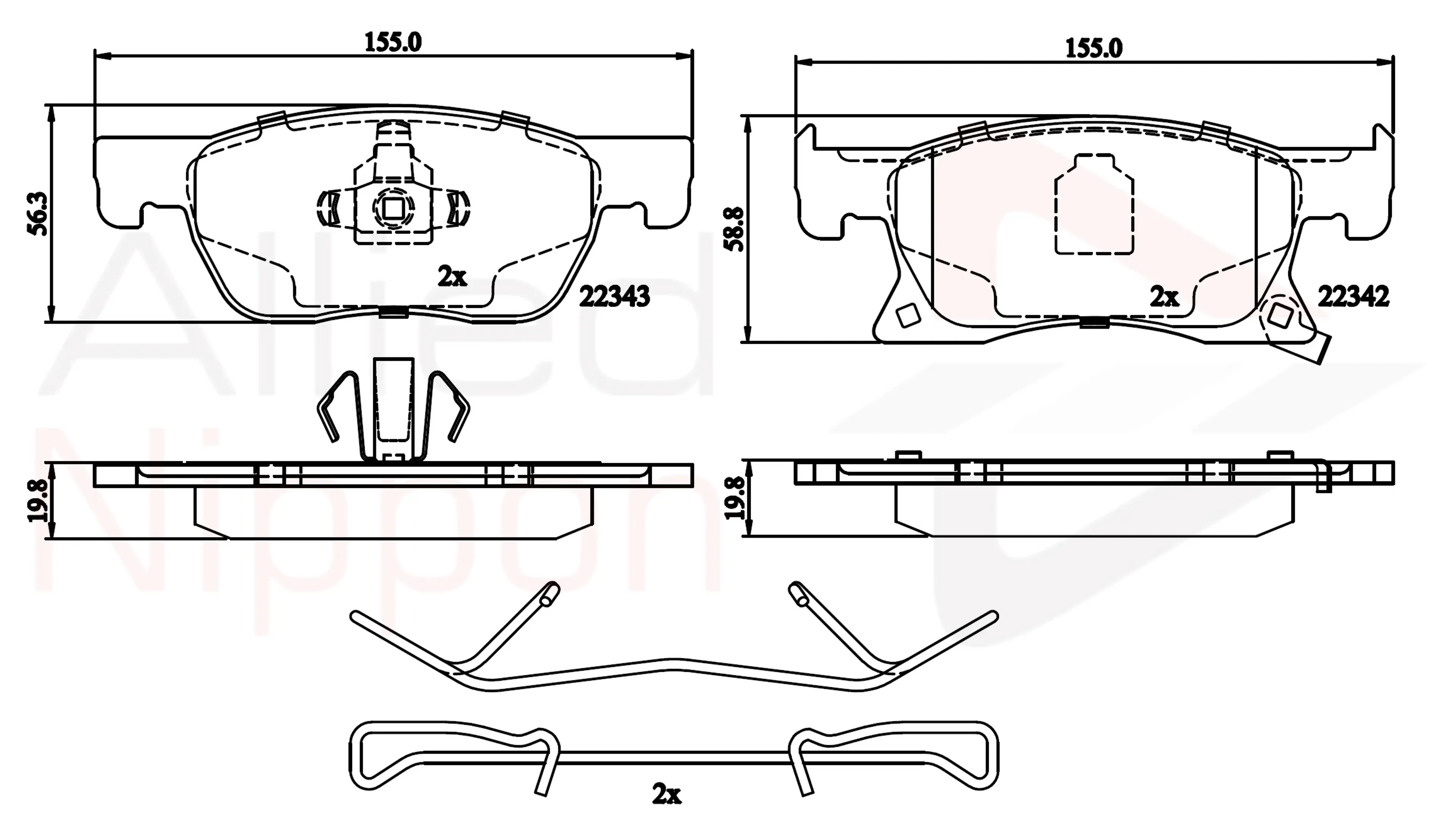 CD-KB - JUEGO DE PASTILLAS DE FRENO