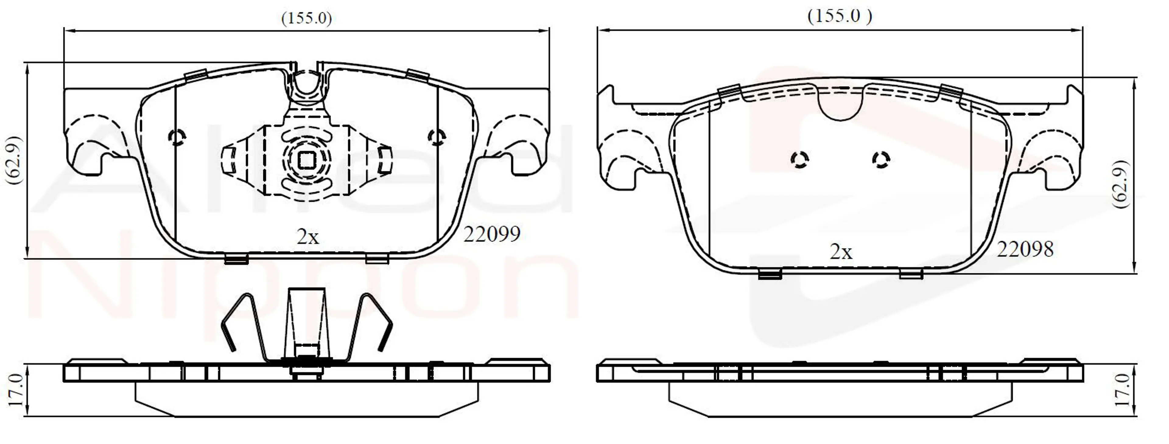 CD-KB - JUEGO DE PASTILLAS DE FRENO