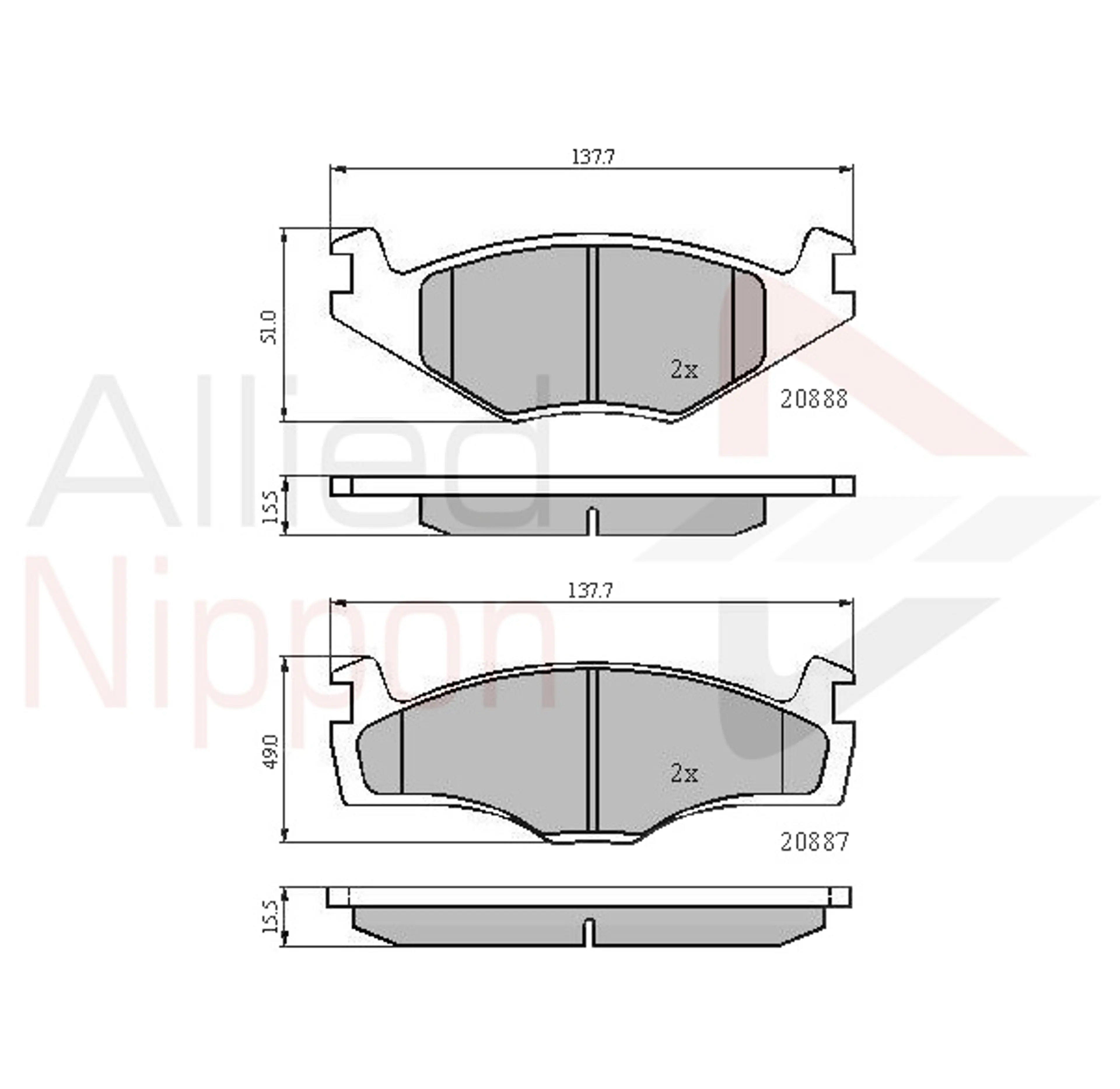 CD-KB - JUEGO DE PASTILLAS DE FRENO