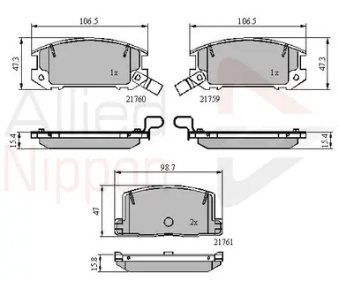 CD-KB - JUEGO DE PASTILLAS DE FRENO