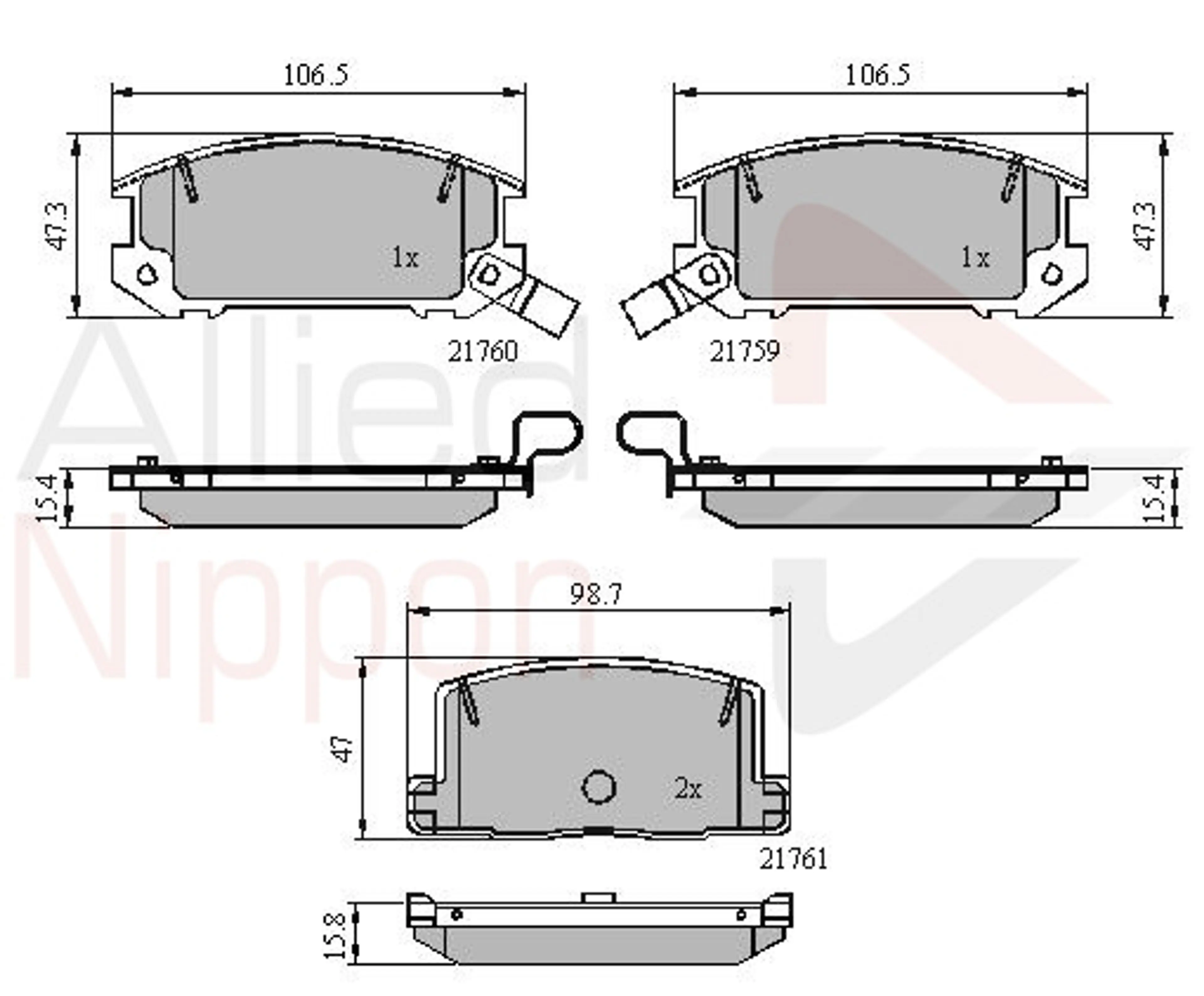 CD-KB - JUEGO DE PASTILLAS DE FRENO