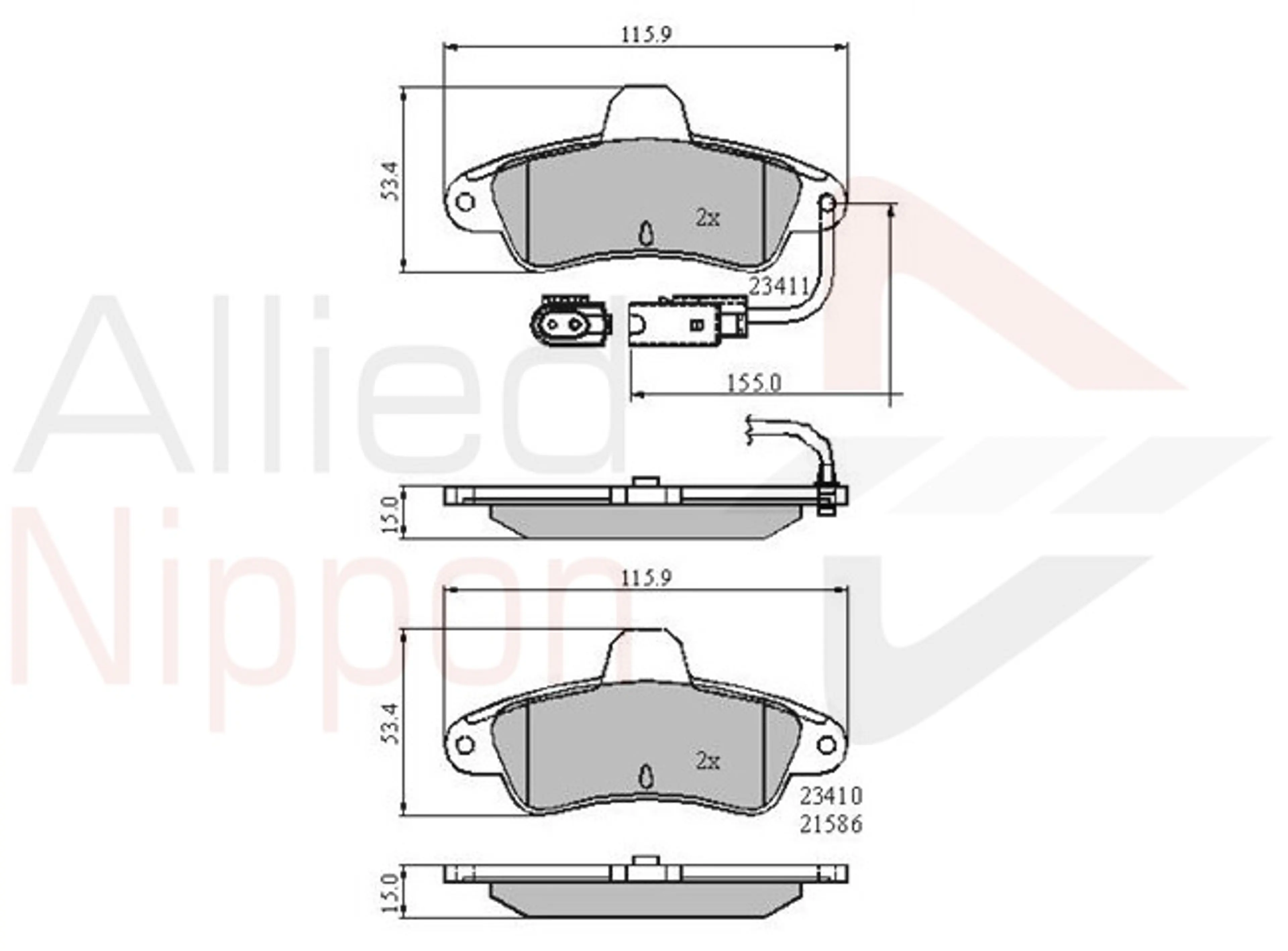 CD-KB - JUEGO DE PASTILLAS DE FRENO