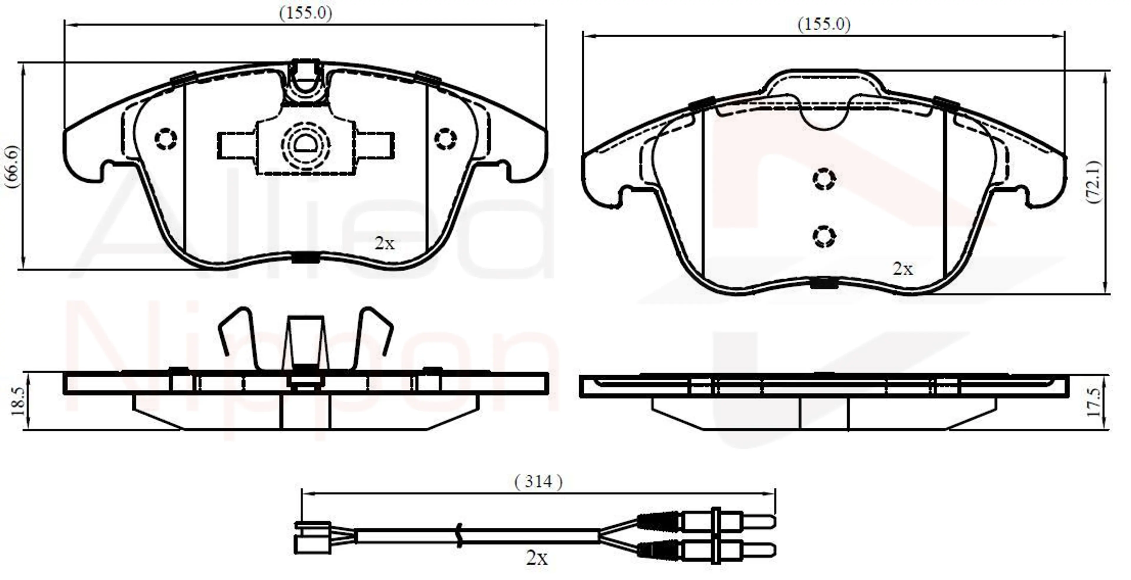 CD-KB - JUEGO DE PASTILLAS DE FRENO