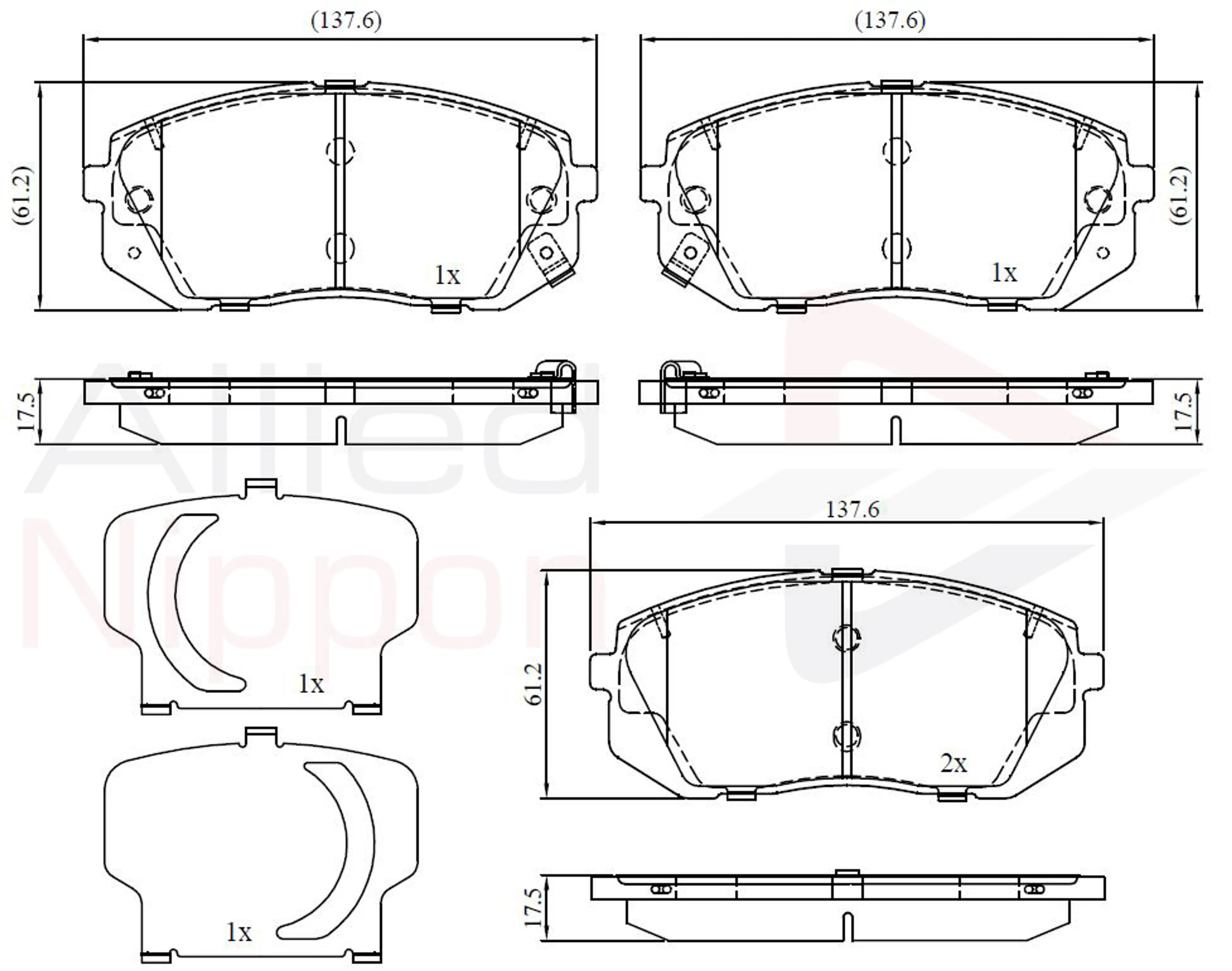 CD-KB - JUEGO DE PASTILLAS DE FRENO